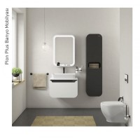 Шкаф пенал Creavit Pion Plus 40 PN2160.01.GR подвесной Серый МДФ / ЛДСП