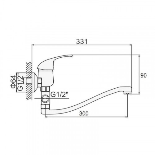 Смеситель для ванны D-Lin D140628 универсальный цвет  Хром