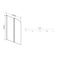 Шторка на ванну Vincea VSB-12114CH-L 114x140 профиль Хром стекло шиншилла