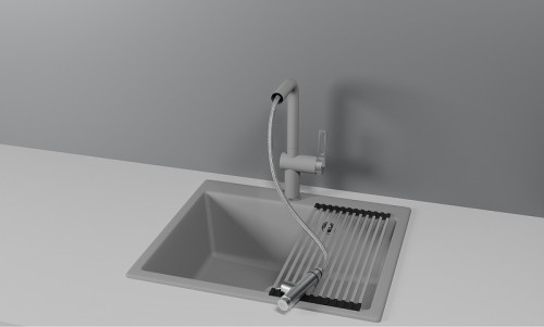 Смеситель для кухни Granula 8169 цвет Алюминиум