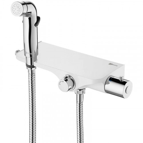 Гигиенический душ со смесителем Lemark Comfort LM7169CW с термостатом Хром латунь на стену