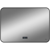 Зеркало Reflection Shadow 800х600 RF5733SH с подсветкой Черное с сенсорным выключателем, диммером, подогревом и часами МДФ / ЛДСП, стекло