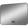 Зеркало Reflection Shadow 800х600 RF5733SH с подсветкой Черное с сенсорным выключателем, диммером, подогревом и часами МДФ / ЛДСП, стекло