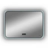 Зеркало Reflection Shadow 800х600 RF5733SH с подсветкой Черное с сенсорным выключателем, диммером, подогревом и часами МДФ / ЛДСП, стекло