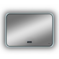 Зеркало Reflection Shadow 800х600 RF5733SH с подсветкой Черное с сенсорным выключателем, диммером, подогревом и часами МДФ / ЛДСП, стекло