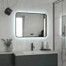 Зеркало Reflection Shadow 800х600 RF5733SH с подсветкой Черное с сенсорным выключателем, диммером, подогревом и часами МДФ / ЛДСП, стекло