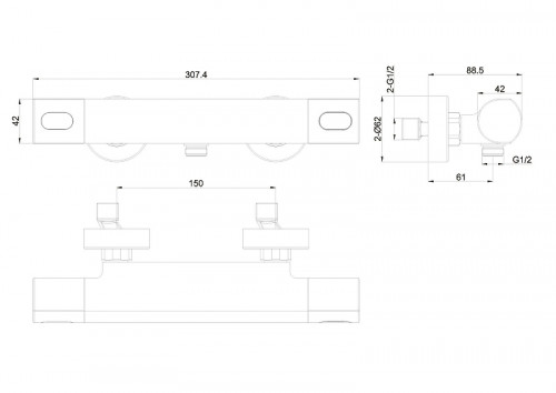 Смеситель для душа Aquatek Альфа AQ1963CR с термостатом цвет Хром
