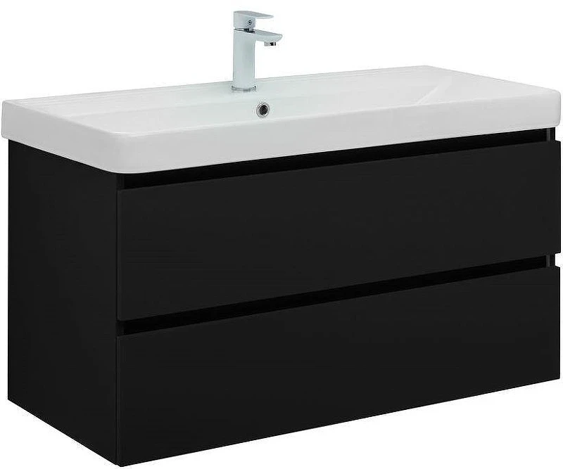 Тумба с раковиной Aquanet Вега 2.0 100 344745 подвесная цвет Черный