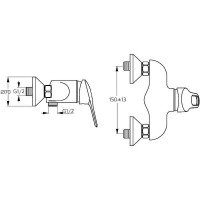 Смеситель для душа Ideal Standard San Remo B7528AA Хром латунь на стену