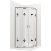 Душевой уголок Ambassador Royal 100x100 18015105 профиль Хром стекло белое с рисунком