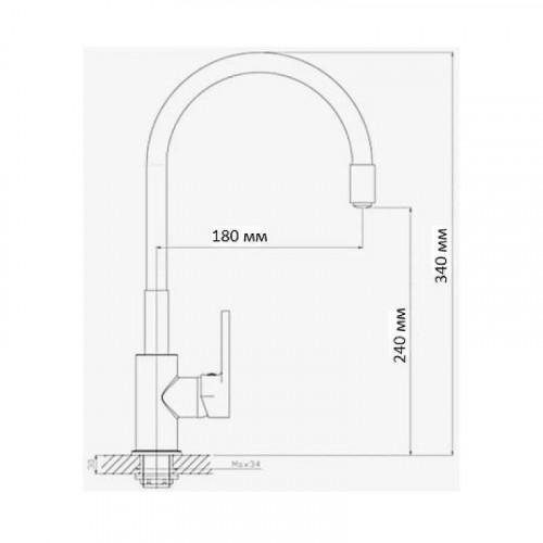 Смеситель для кухни D-Lin D155308-6 цвет  Хром  Синий