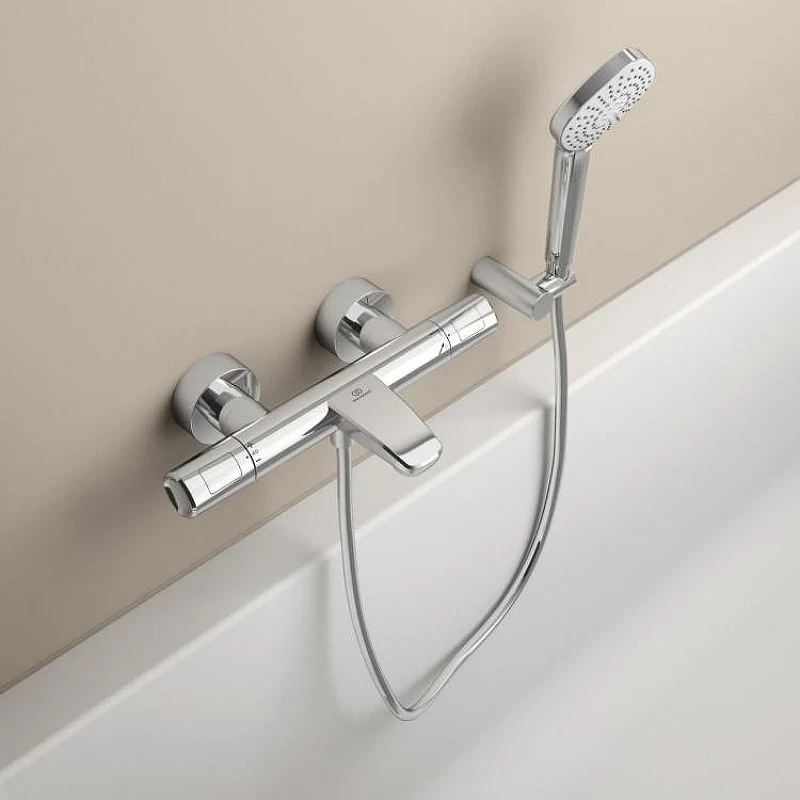 Смеситель для ванны Ideal Standard Ceratherm T100 A7238AA с термостатом цвет Хром