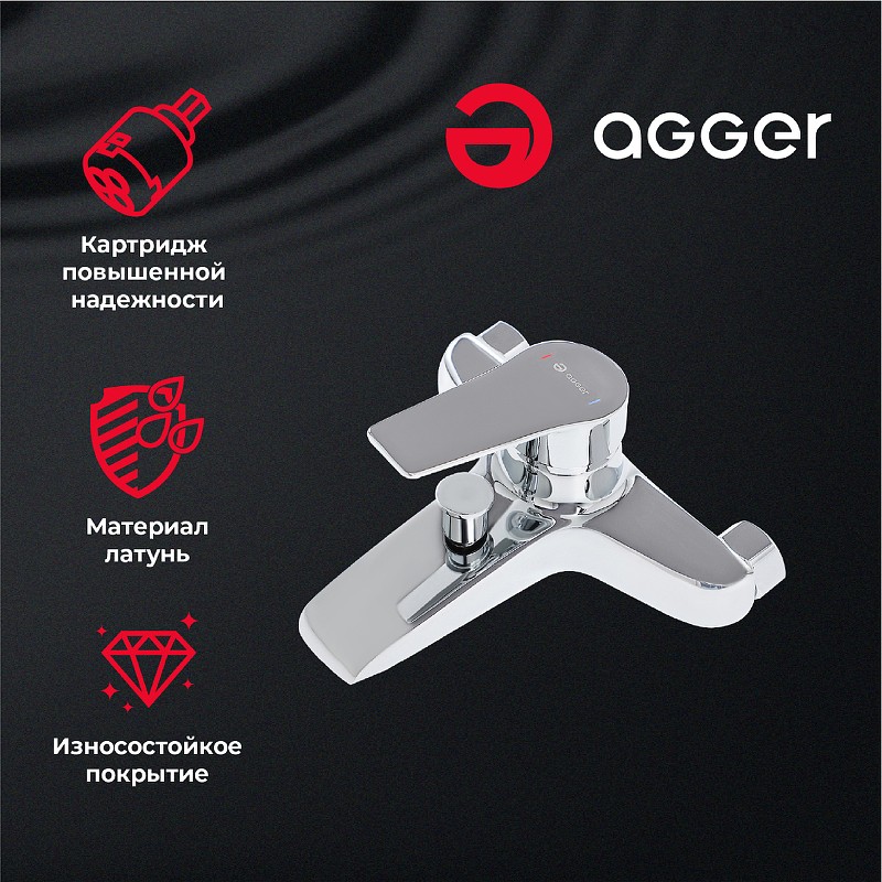 Душевая система Agger A2994000 Хром латунь на стену