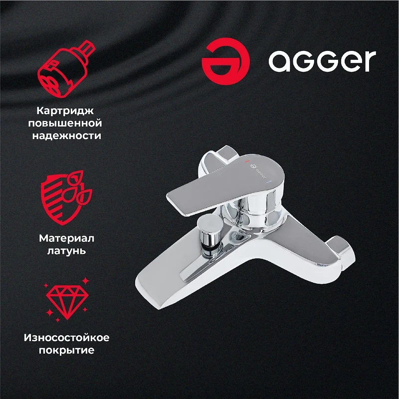 Душевая система Agger A2994000 Хром латунь на стену