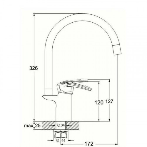 Смеситель для кухни D-Lin D155460 цвет  Хром