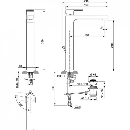 Смеситель для раковины Ideal Standard Edge A7113AA цвет Хром