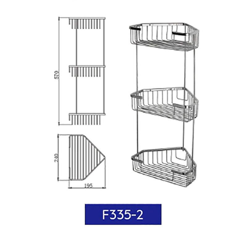 Полка корзина Frap F335-2 угловая Хром