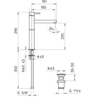 Смеситель для раковины Bossini Oki Z005303.073 Черный матовый латунь