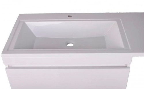 Тумба под раковину Style Line Даллас Люкс Plus 140 L СС-00002386 подвесная Белая МДФ / ЛДСП