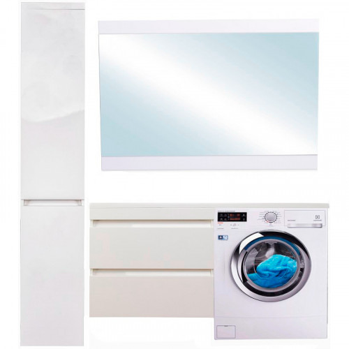 Тумба под раковину Style Line Даллас Люкс Plus 140 L СС-00002386 подвесная Белая МДФ / ЛДСП