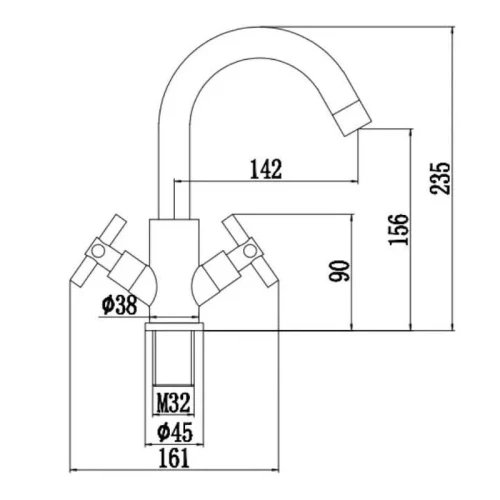 Смеситель для кухни Fmark FS8422H цвет Черный