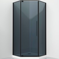 Душевой уголок Black&amp;White Stellar Wind S815 BG 90x90 815900G профиль Черный матовый стекло серое