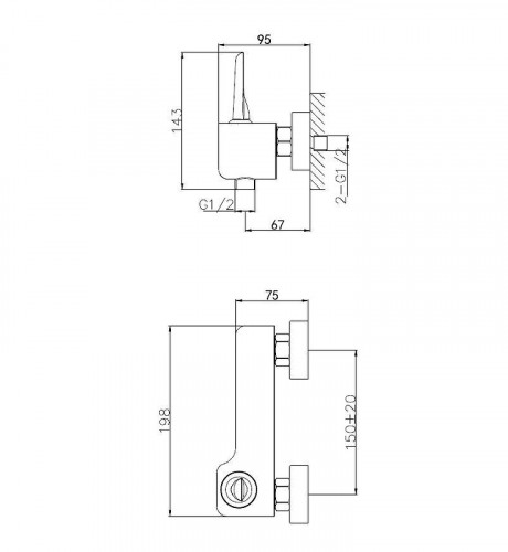 Смеситель для душа Wonzon &amp; Woghand Shark WW-48B4101-CR цвет Хром