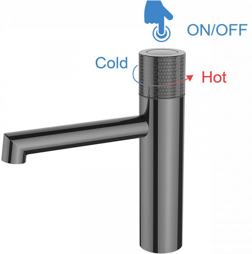 Смеситель для раковины Vincea Desire VBF-1D3GM Вороненая сталь латунь