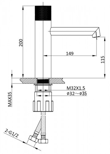 Смеситель для раковины Vincea Desire VBF-1D3GM Вороненая сталь латунь