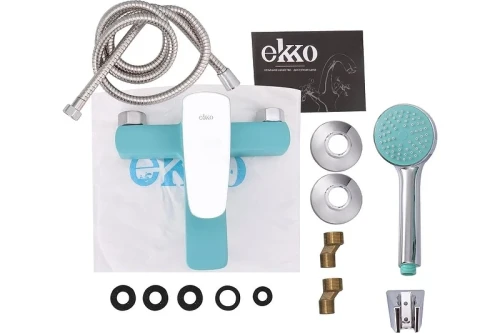 Смеситель для ванны Ekko E32303 цвет Хром Бирюзовый