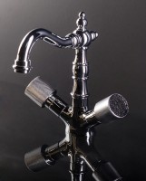 Смеситель для раковины Boheme Royal Cristal 272-Royal/CRSTblack Хром латунь