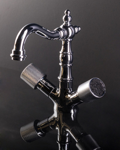 Смеситель для раковины Boheme Royal Cristal 272-Royal/CRSTblack Хром латунь