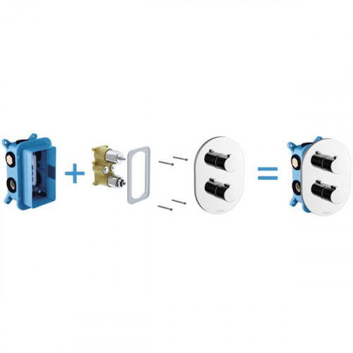 Смеситель для душа Ravak Chrome CR 067.00 X070075 с термостатом Хром латунь встраиваемый