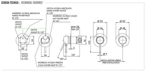 Смеситель для душа Remer X Style X96D3XV цвет Сталь