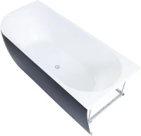 Акриловая ванна Aquanet Family Elegant B 3806-N-GW-MB 180x80 R 293078 цвет Черный матовый Белый