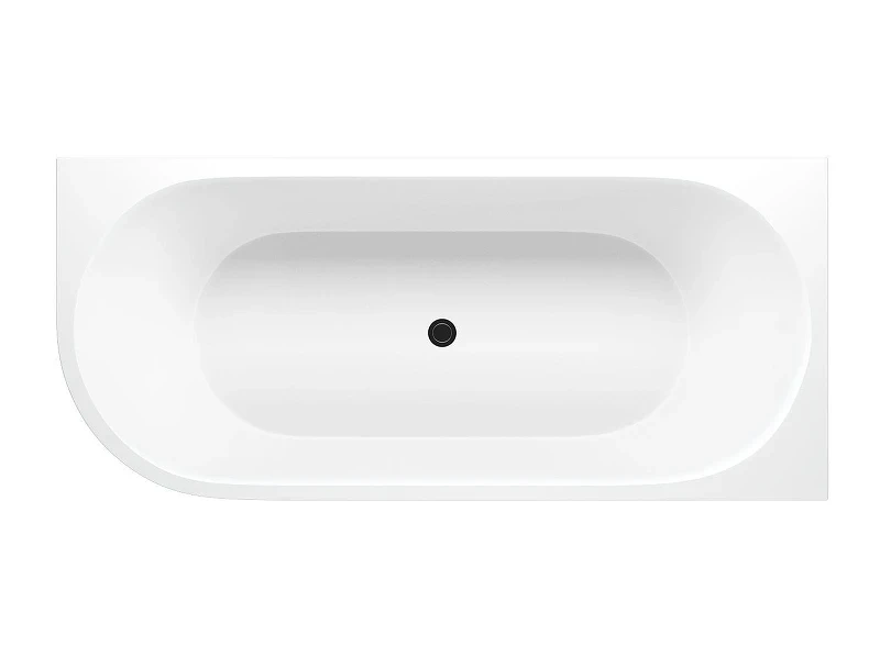 Акриловая ванна Aquanet Family Elegant B 3806-N-GW-MB 180x80 R 293078 цвет Черный матовый Белый