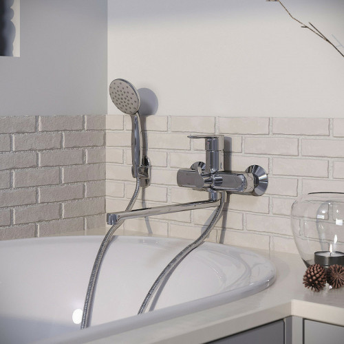 Смеситель для ванны Aringa Рейн AR02001CH универсальный Хром латунь на стену