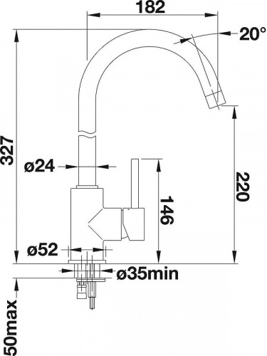 Смеситель для кухни Blanco Mida 526649 цвет Черный матовый