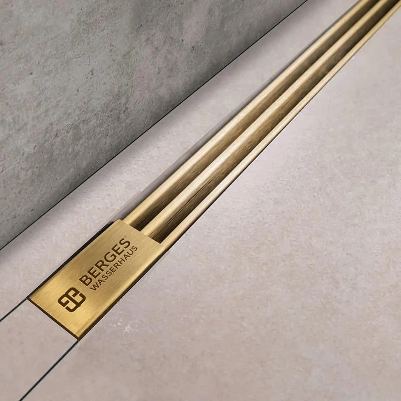 Душевой лоток Berges Super Slim 700 092053 с решеткой цвет Золото глянец