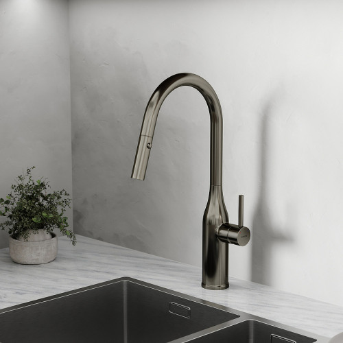 Смеситель для кухни Sancos Grand SC4002GG Вороненная сталь латунь