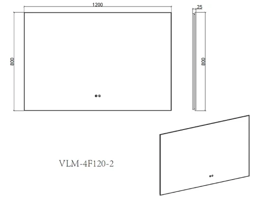 Зеркало Vincea 120 VLM-4F120GM-2 с подсветкой цвет Вороненая сталь