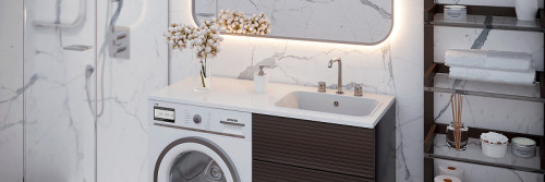 Раковина Paola Bella 120 R с местом под стиральную машину Белая