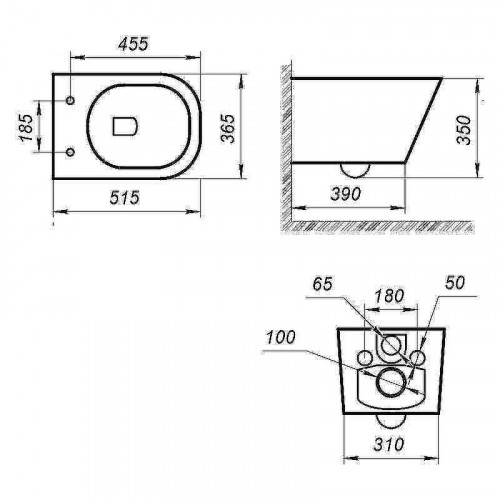 Унитаз Art&amp;Max Maxima AM010CHR подвесной без сиденья