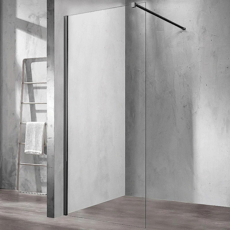 Душевая перегородка Vincea Walk-In 90 VSW-1H900CLB профиль Черный матовый стекло прозрачное