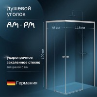 Душевой уголок AM.PM X-Joy 120х80 W94G-403-12080-MТ профиль Хром матовый стекло прозрачное