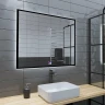Зеркало Grossman Pragma-норма Black 90 1890802 с подсветкой Черное с сенсорным выключателем и подогревом стекло
