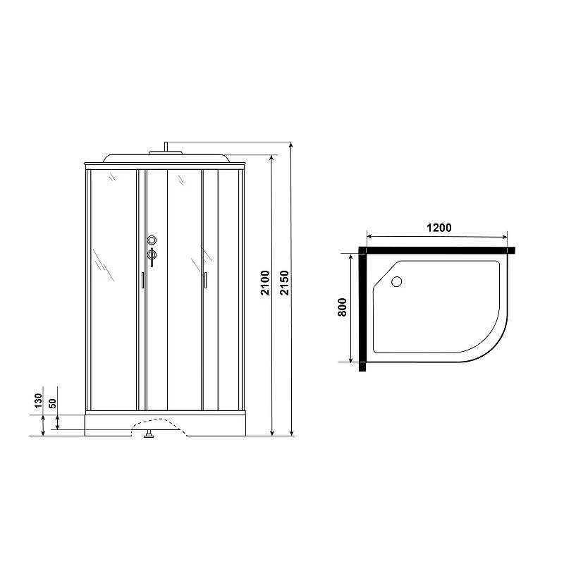 Душевая кабина Niagara Classic 120х80 L NG-3512-14LP без гидромассажа