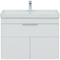Тумба с раковиной Aquanet Ирис new 80 312430 подвесная Белый глянец МДФ / ЛДСП
