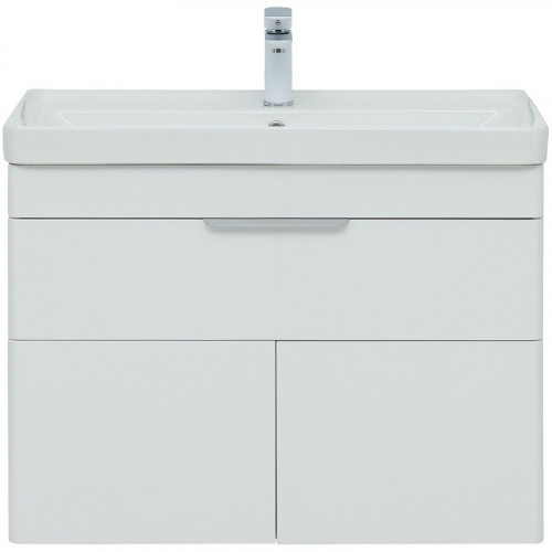 Тумба с раковиной Aquanet Ирис new 80 312430 подвесная Белый глянец МДФ / ЛДСП