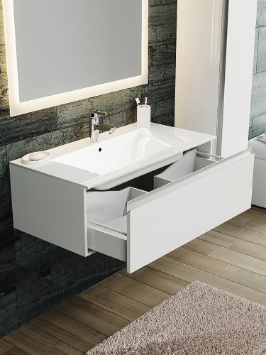 Тумба с раковиной SanVit Авеню-1 75 kavenu175w подвесная Белая глянцевая МДФ / ЛДСП